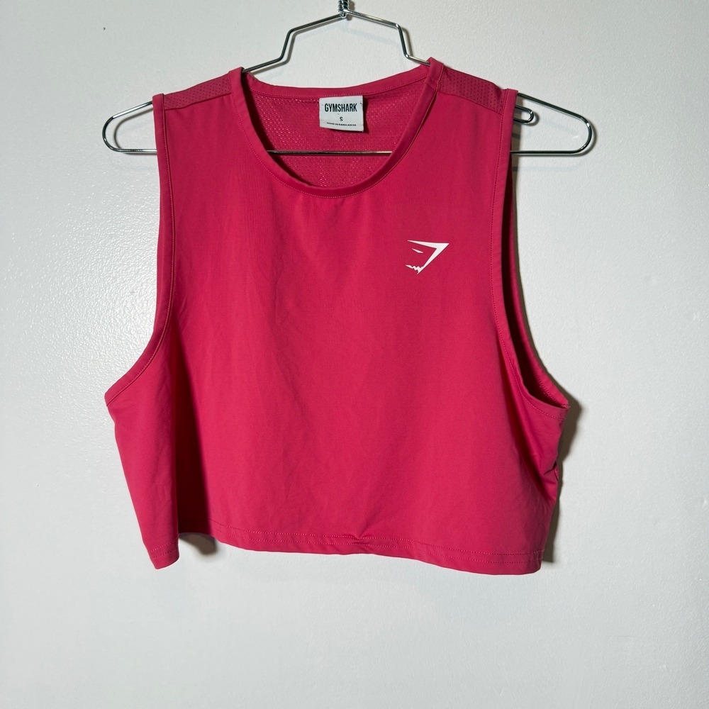 Gymshark Crop Tank Top Women Small Pink Mesh Back Sleeveless